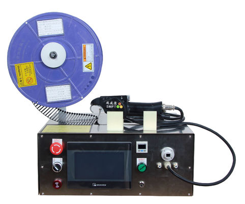 এসি 220 ভি হ্যান্ডহেল্ড বৈদ্যুতিন নাইলন তারের টাই মেশিন রিল কেবল টাইস বান্ডিল 1.1 এস জন্য